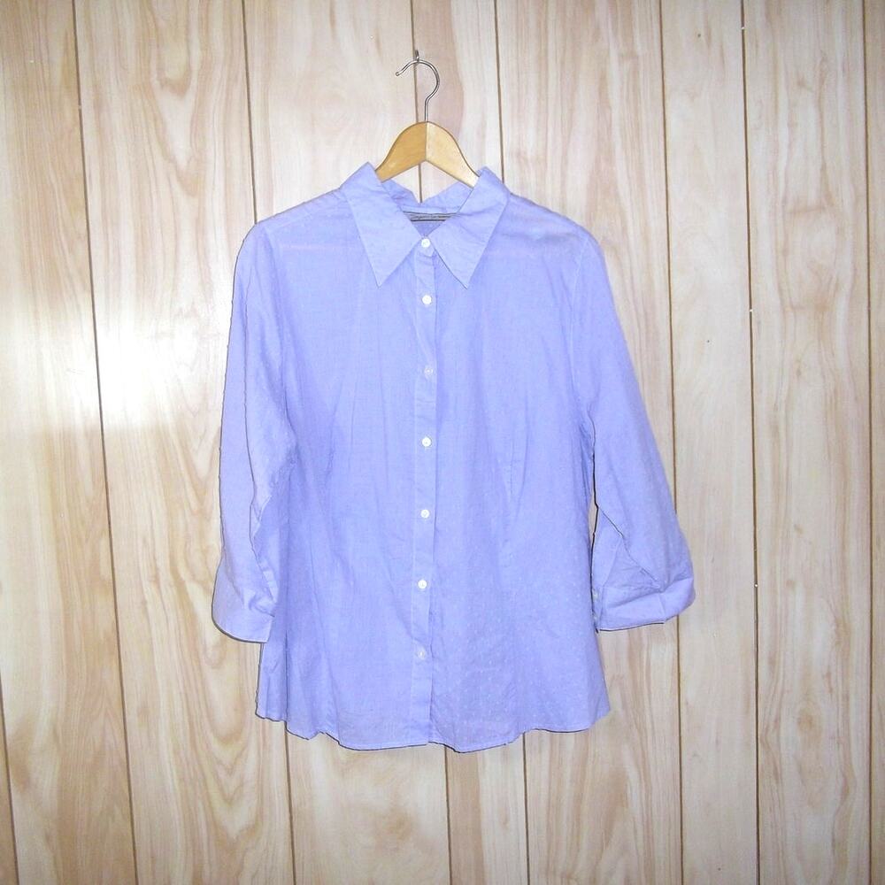Soft by Avenue Purple Collared 3/4 Sleeve Top 14/16